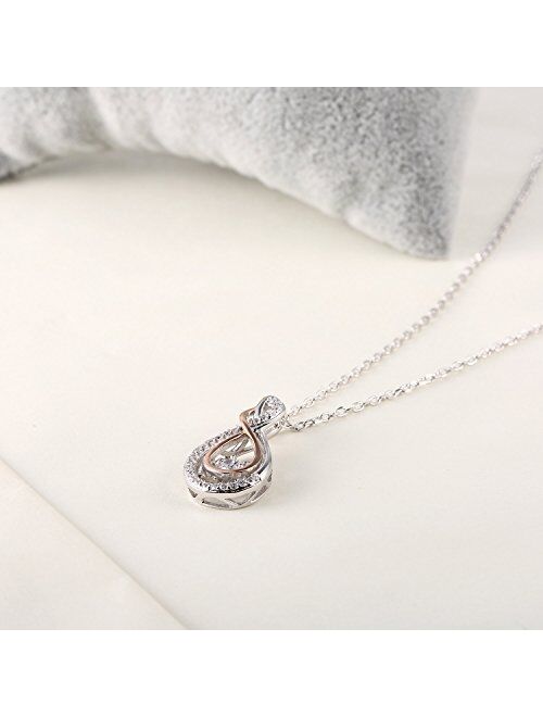Caperci Sterling Silver Diamond Accent Layered Infinity Pendant Necklace - Best Christmas Jewelry Gifts for Women