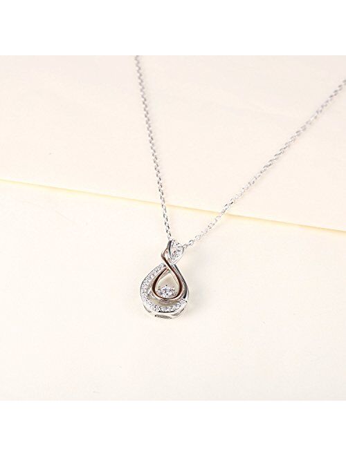 Caperci Sterling Silver Diamond Accent Layered Infinity Pendant Necklace - Best Christmas Jewelry Gifts for Women