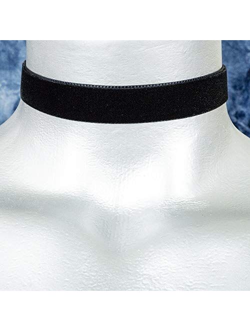 Twilight's Fancy 5/8" 16mm Plain Velvet Ribbon Choker Necklace (22 Colors, 5 Adjustable Sizes)