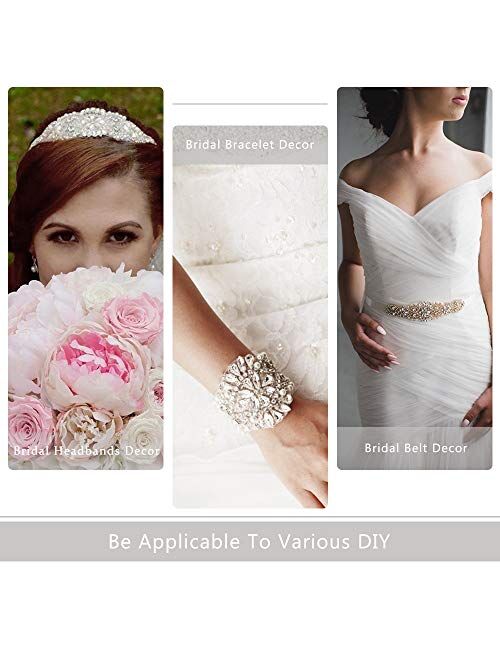 QueenDream Crystal Belt White Satin Bridal Sash Wedding Belt for Bride and Bridesmaid