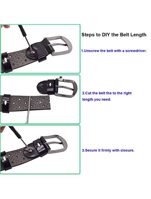 Hollow Leather Belts for Women, Vonsely Soft Leather Womens Belts with Pin Buckle