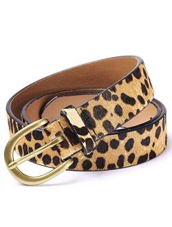 JIEDE Leopard Print leather Belt Women's fashion Waist Belt Ladies Haircalf Belt Casual Waistband