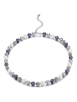 BULINLIN Beaded Strand Pearl Choker Necklace - Fashion Jewelry Birthday Gifts for Women