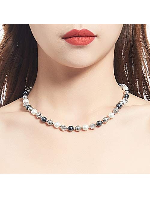 BULINLIN Beaded Strand Pearl Choker Necklace - Fashion Jewelry Birthday Gifts for Women