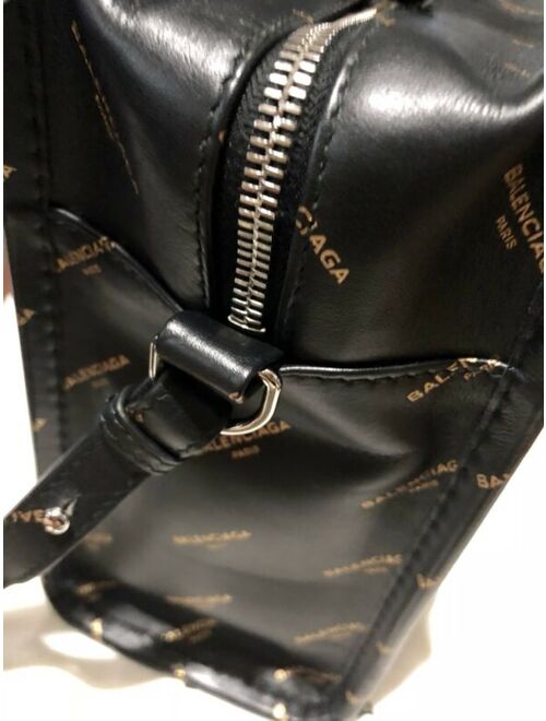 Rare BALENCIAGA Black and Gold Leather Bazar Shopper AJ Tote Bag XS Runway