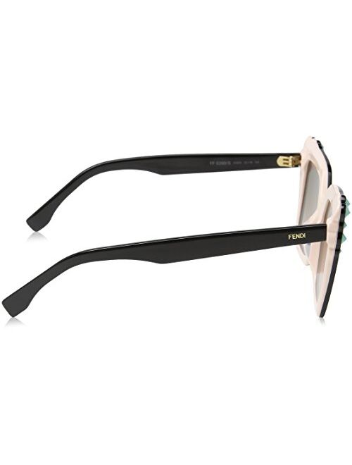 Fendi FF0260/S 3H2 Black/Pink FF0260/S Square Sunglasses Lens Category 2 Lens