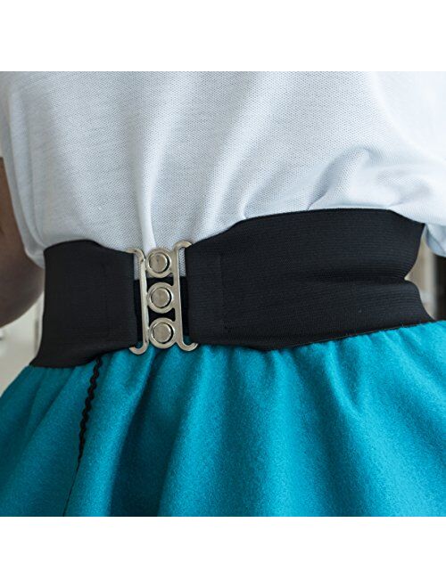 1950s Style 3 Wide Elastic Cinch Belt for Women Junior and Plus Sizes