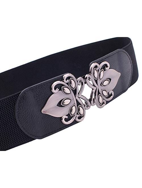 Syuer Womens Vintage Wide Elastic Stretch Waist Belt Retro Cinch Belt