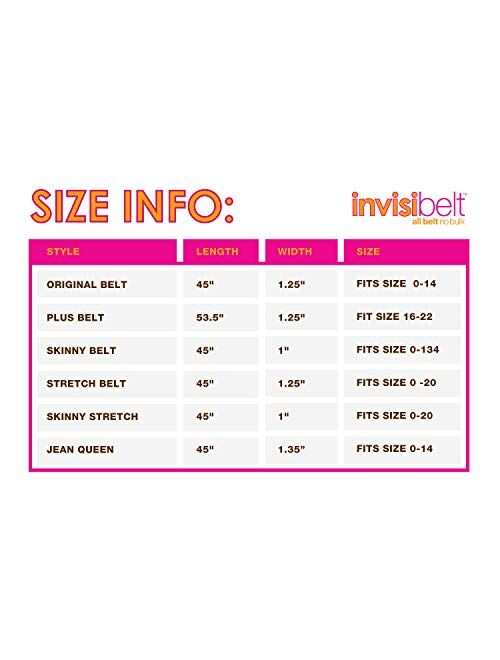 Invisibelt No Show Womens Belt, Skinny Slimming Belt, Adjustable Flat Belt (Clear)