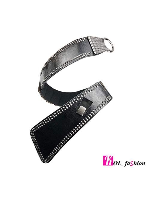 Women's Fashion Vintage Wide Waist Belt Elastic Stretch Cinch Belts With Interlock Buckle