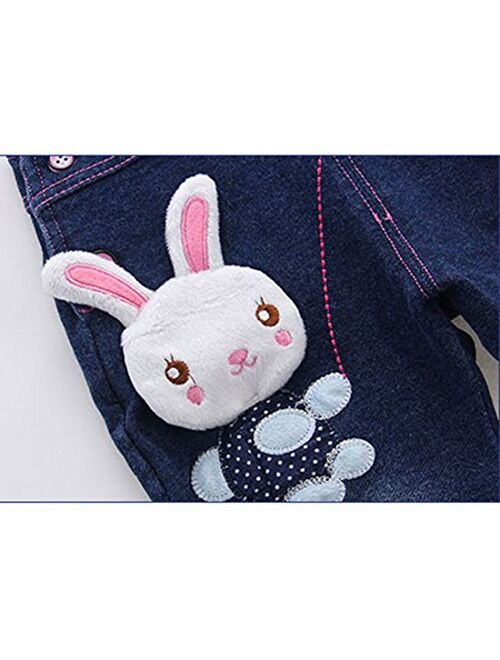 Chumhey Little Girls & Baby 2-Piece Cute Overalls Jeans Clothing Set