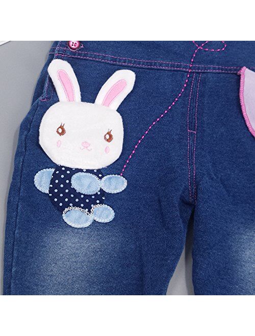 Chumhey Little Girls & Baby 2-Piece Cute Overalls Jeans Clothing Set