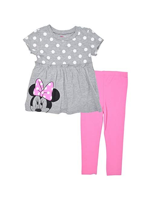 Disney Minnie Mouse Toddler Girls Short Sleeve Tunic Shirt & Legging Set