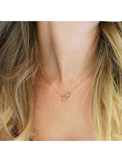 8Pack Friendship Unicorn Necklace Set Good Luck Elephant Pendant Chain Necklace with Message Card Party Favors Birthday Gifts for Girls Women