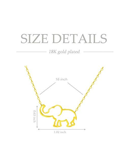 VAttract Good Luck Elephant Jewelry Necklace Charm Pendant Necklaces for Women and Teen Girls Birthday Gifts Adjustable 16 Inch