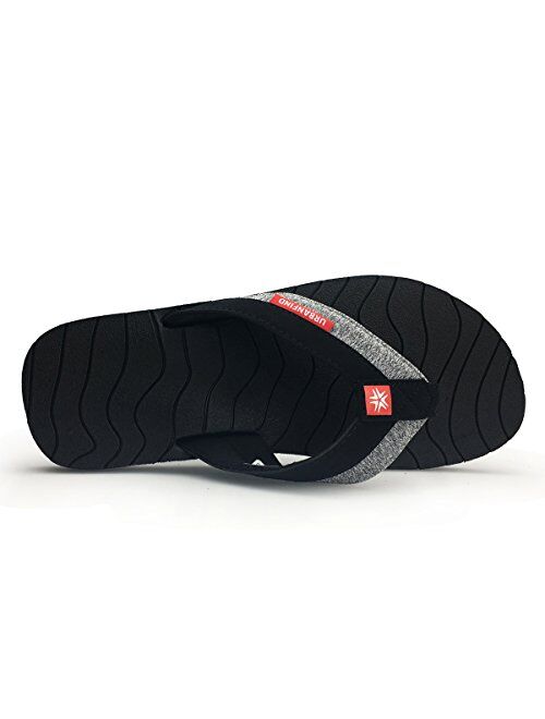 URBANFIND Men's Athletic Thongs Flip Flop Sandals Beach Shower Slide Comfortable Arch Support TPR Non-Slip Slippers