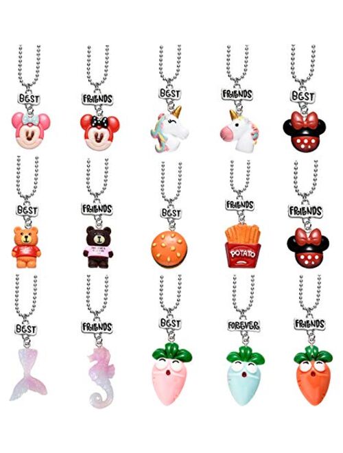 2/3/4 Packs BFF Best Friends Forever Tags Kids Pendant Necklace Set