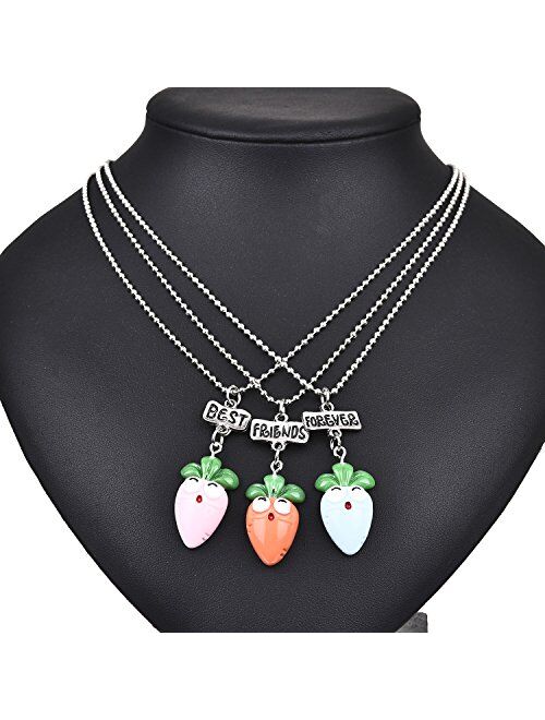 2/3/4 Packs BFF Best Friends Forever Tags Kids Pendant Necklace Set