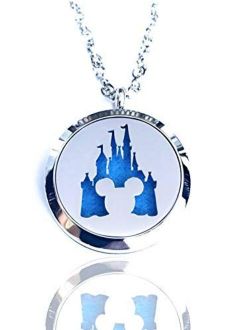 FIKA Mickey Mouse Aromatherapy Essential Oils Necklace Pendant Air Freshener Locket Pads Included