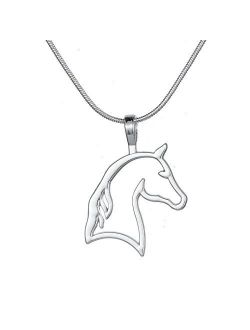 My Shape Cut Out Horse Head Pendant Necklace Best for Cowgirl Teen Girls Equestrian Birthday Gift Jewelry