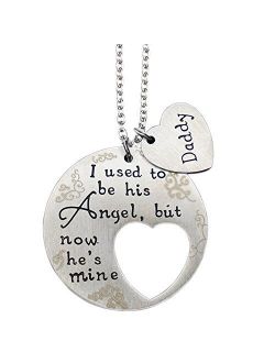Memorial Necklace I Used to Be His Angel Now He's Mine Necklace/Bracelet Daddy, in Memory of Loved One Dad