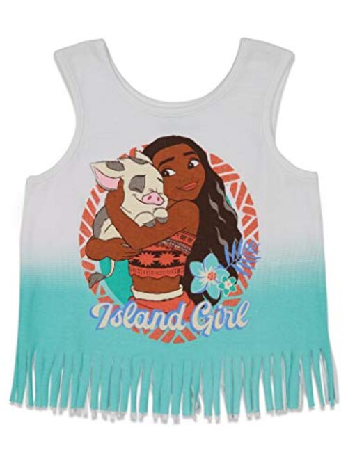 Disney Moana Girls Fringe Tank Top & French Terry Shorts Set