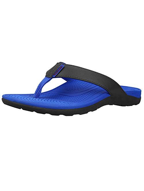 EVERHEALTH Men's Orthotic Sandals Arch Support Flip Flops Thongs Comfort Slippers for Plantar Fasciitis, Flat Feet & Heel Spur