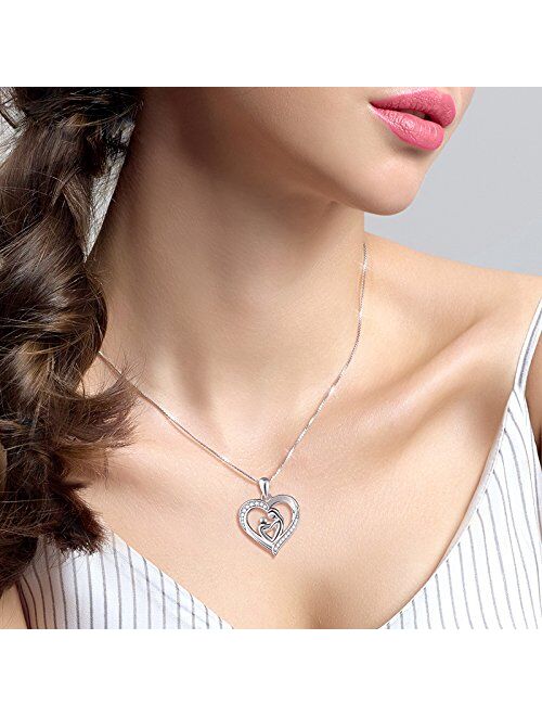 BGTY S925 Sterling Silver Heart Pendant Necklace
