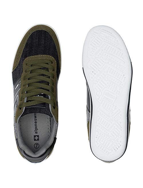 Alpine Swiss Liam Mens Fashion Sneakers Suede Trim Low Top Lace Up Tennis Shoes