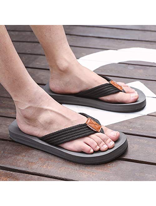 WOTTE Men/'s Flip Flops Beach Sandals Thong Slippers Summer Shoes