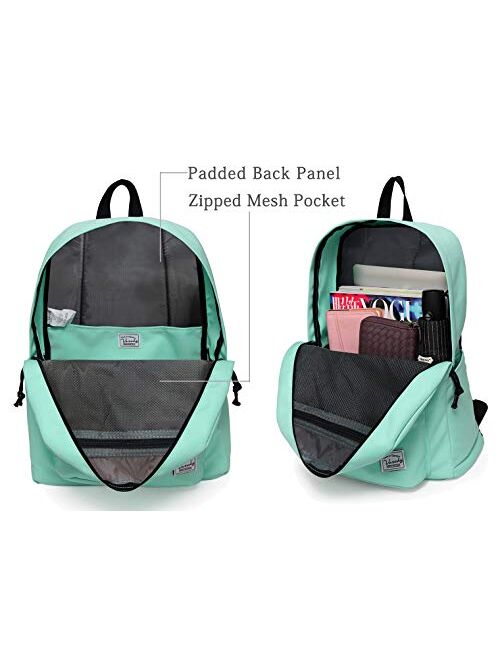 Lightweight Backpack for School, VASCHY Classic Basic Water Resistant Casual Daypack for Travel with Bottle Side Pockets