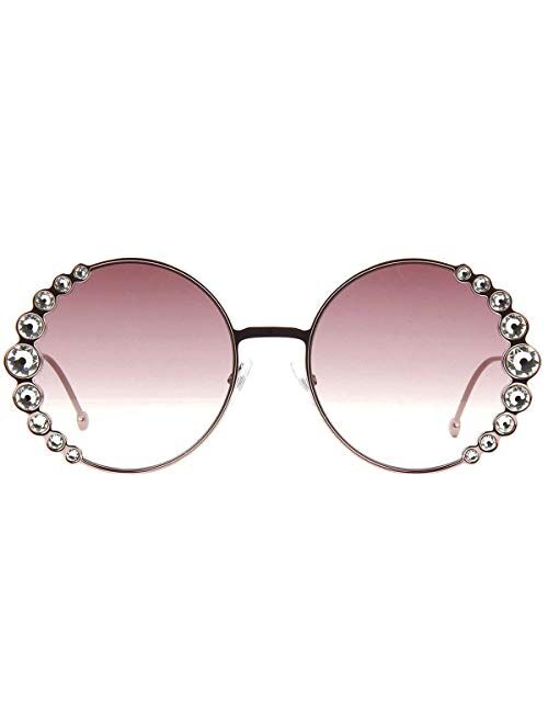 Fendi FF0324/S 35J Pink FF0324/S Round Sunglasses Lens Category 2 Size 58mm