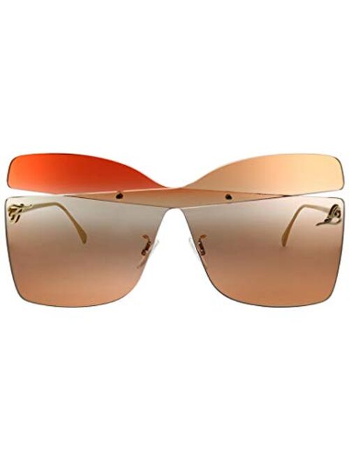 Fendi FF0399/S G63 Red Gold FF0399/S Square Sunglasses Lens Category 2 Size 63m