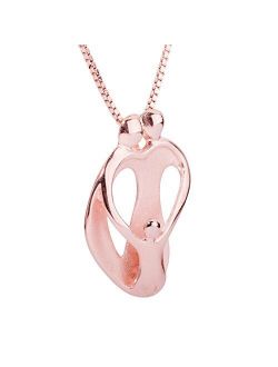 Loving Family Sterling Silver 18" Loving Family Heart Shaped Pendant Necklace Parents & 1 to 4 Children Options. Choice of Sterling Silver, Rose & Yellow Gold