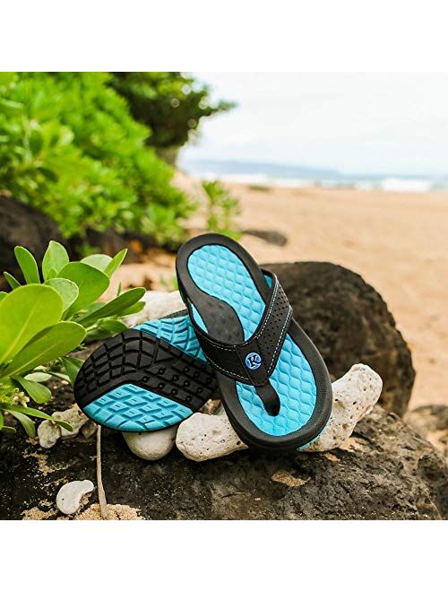 Kaiback Men's Lakeside Sport Flip Flop Sandal - Mens Comfort Footwear