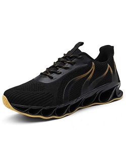 GOMNEAR Running Shoes Men Fashion Casual Lace Up Breathable Stylish Sneakers Athletic Walking Shoes