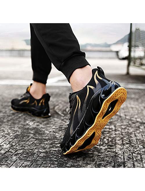GOMNEAR Running Shoes Men Fashion Casual Lace Up Breathable Stylish Sneakers Athletic Walking Shoes