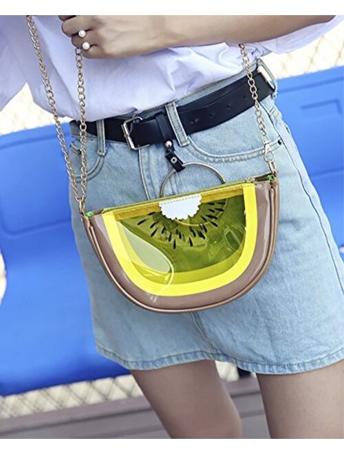 QZUnique Women's Cute Fruit Shape PU Handbag Shoulder Bag Crossbody Bag Clutch Purse