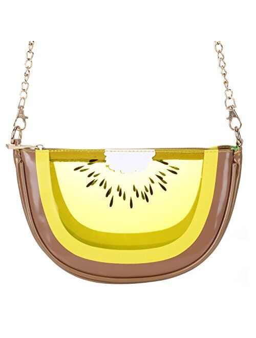 QZUnique Womens PU & Transparent Medium Cute Fruit Style Handbag Purse Shoulder Bag