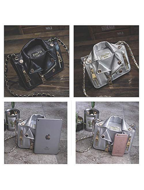Sfly Women Chain Motorcycle Shoulder Rivet Jacket Bags Messenger Bag Leather Handbags for Girls