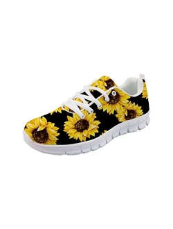 FOR U DESIGNS Vintage Rose Floral Print Women's Fashion Sneaker Comfortable Walking Running Shoes