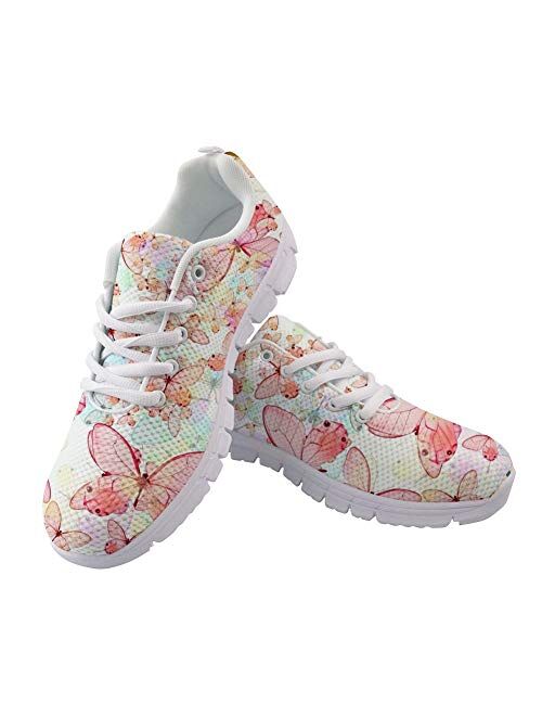FOR U DESIGNS Vintage Rose Floral Print Women's Fashion Sneaker Comfortable Walking Running Shoes