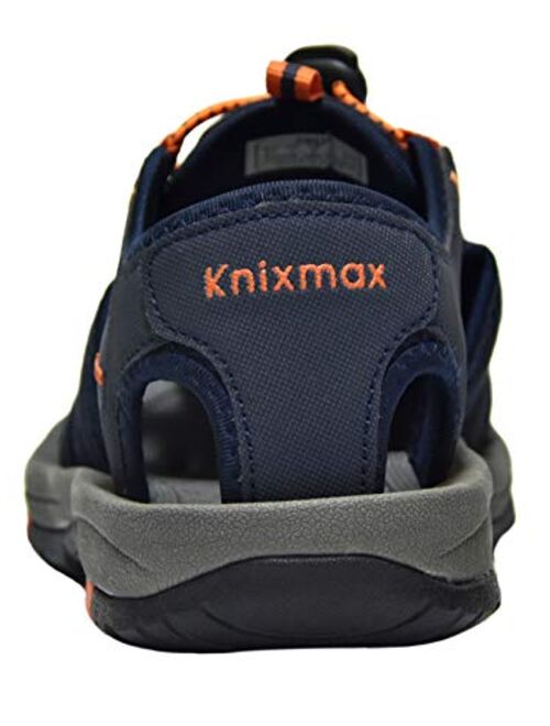 Knixmax Men's Closed Toe Sport Sandals Breathable Water Shoes Athletic Summer Sandal for Hiking Gardening Beach Outdoor