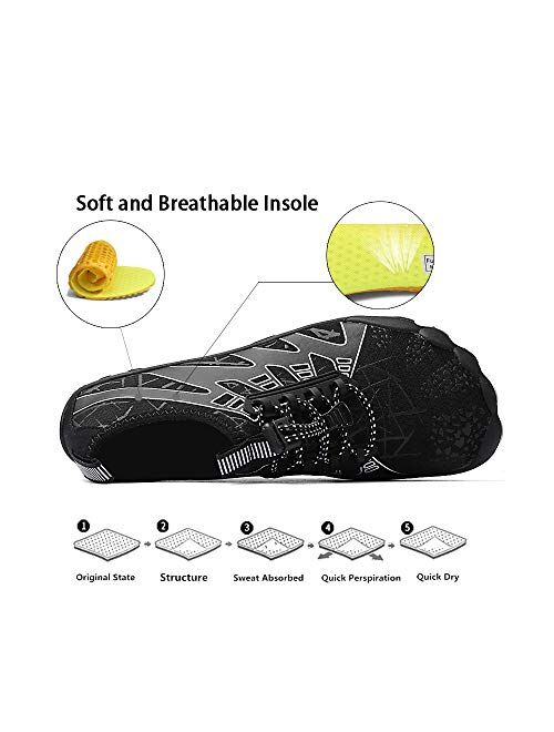 Mens Water Shoes Quick Dry Barefoot for Swim Diving Surf Aqua Sport Beach Shoes 