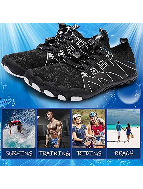 XIDISO Mens Womens Water Shoes Lightweight Quick DryBarefoot for Swim Diving Surf Aqua Socks Sports Pool Beach Walking Yoga