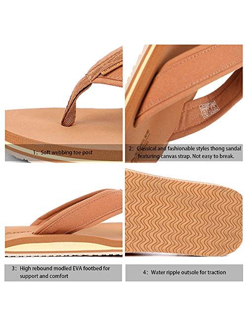 ALEADER Mens Flip Flops Arch Support Sandals for Beach, Casual, Outdoor & Indoor