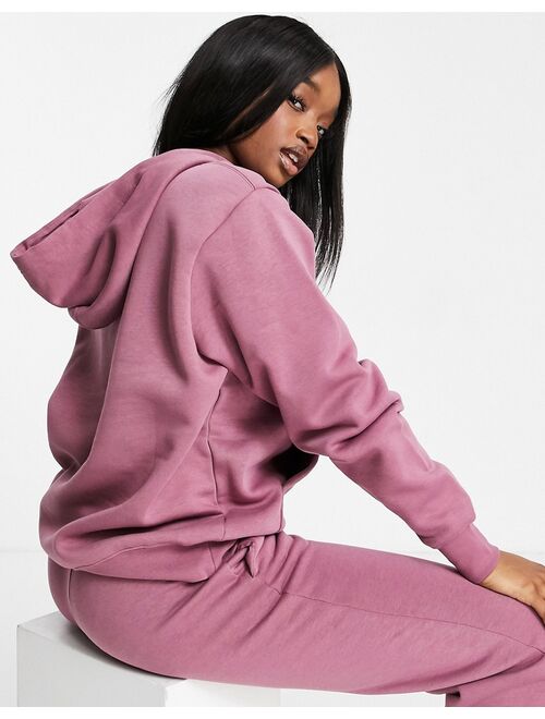Nike Swoosh rhinestone applique washed hoodie in purple