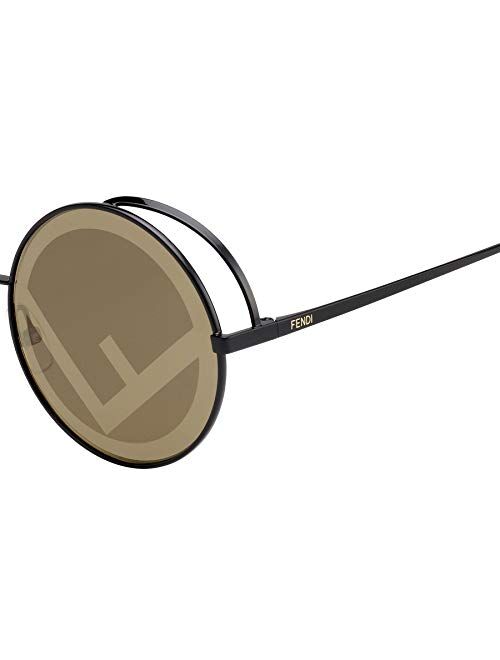 Fendi FF0343/S 807 Black FF0343/S Round Sunglasses Lens Category 2 Lens Mirrore