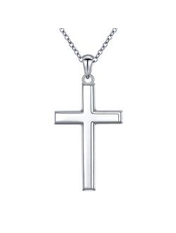 S925 Sterling Silver Cross Pendant Necklace for Women Men