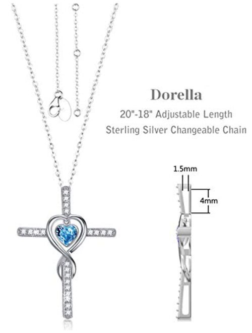 Dorella Christmas Birthday Gifts December Birthstone Blue Topaz Necklace Wife Sterling Silver Love Heart Infinity Jewelry for Her